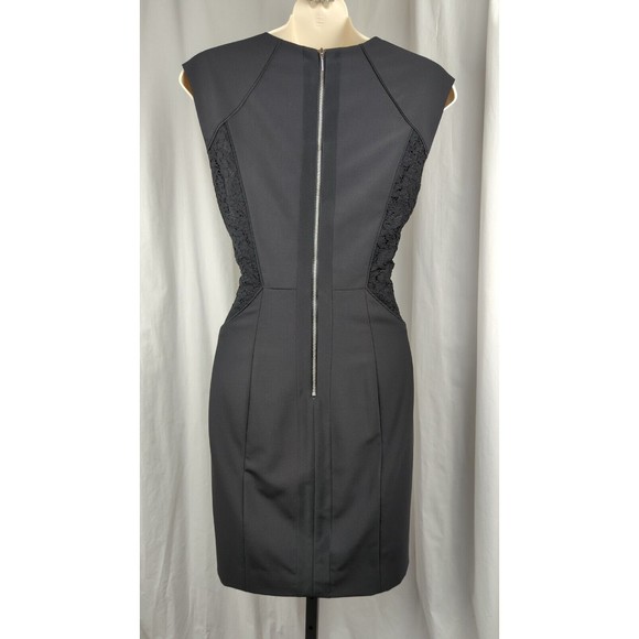 Rebecca Taylor Black Tropical Wool Blend Lace Shift Dress 2 Elegant Versatile - Picture 2 of 5